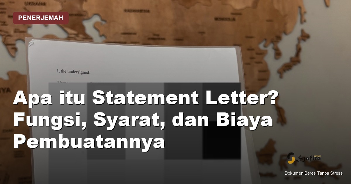 apa itu statement letter - Syafira Service