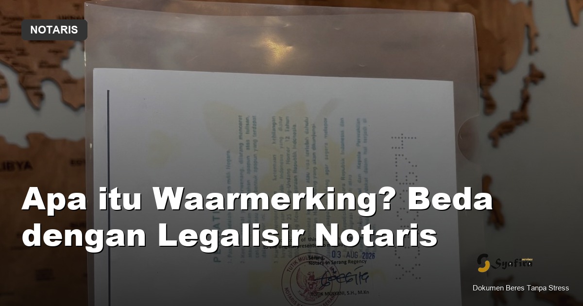 apa itu waarmerking - Syafira Service