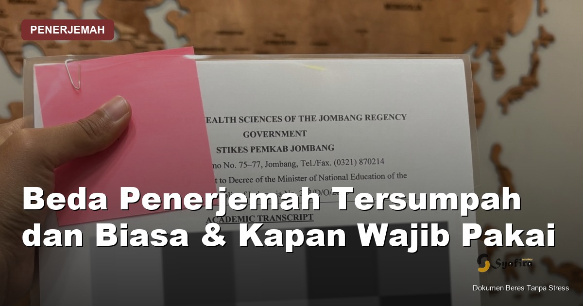 beda penerjemah tersumpah dan biasa - Syafira Service