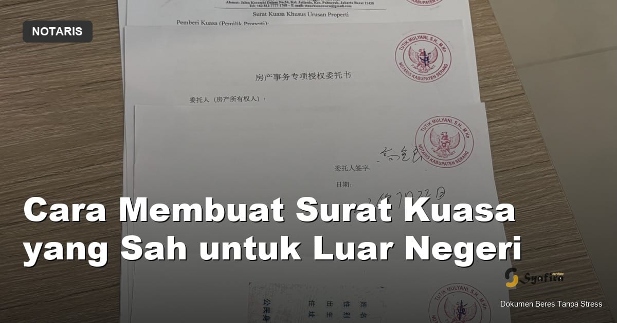 cara membuat surat kuasa yang sah - Syafira Service