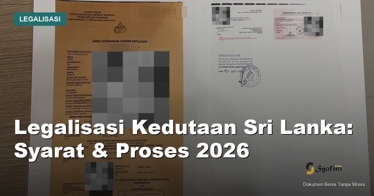 legalisasi kedutaan sri lanka - Syafira Service