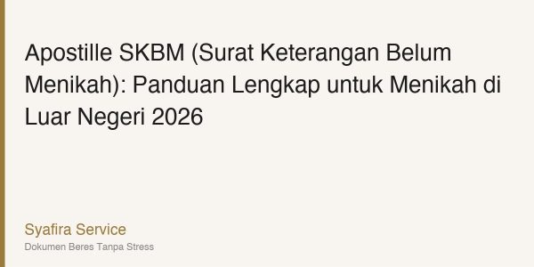 Apostille SKBM (Surat Keterangan Belum Menikah): Panduan Lengkap untuk Menikah di Luar Negeri 2026