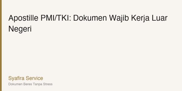 Apostille untuk PMI/TKI: Dokumen Wajib Sebelum Berangkat Kerja ke Luar Negeri 2026