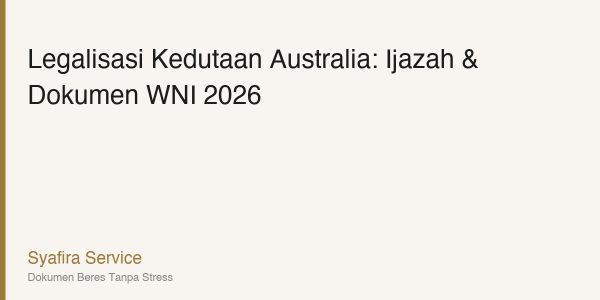 Legalisasi Kedutaan Australia: Panduan Lengkap untuk Ijazah & Dokumen Pribadi 2026