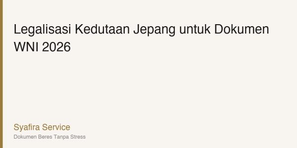 Legalisasi Kedutaan Jepang: Syarat, Proses & Biaya Dokumen WNI 2026