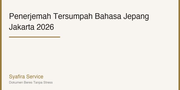 Penerjemah Tersumpah Bahasa Jepang Jakarta: Syarat, Biaya & Proses 2026