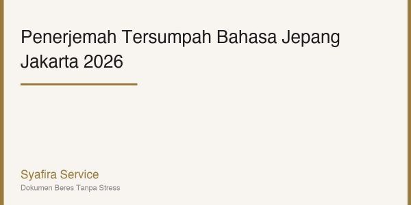 Penerjemah Tersumpah Bahasa Jepang Jakarta: Syarat, Biaya & Proses 2026